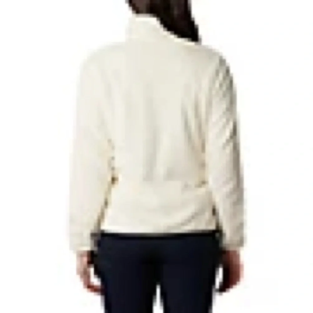 Columbia Off-White Fleece Jacket Long Sleeved Excellent Used Condition pockets - Picture 3 of 4